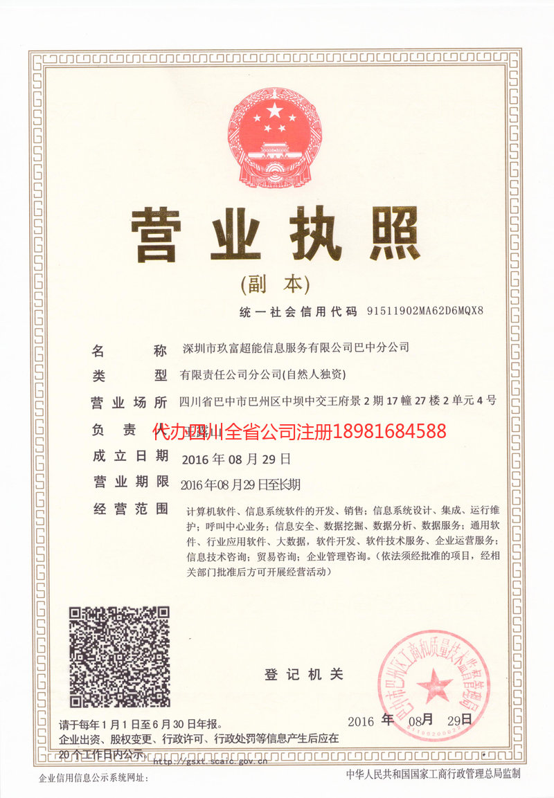 雷州雷州玖富超能信息服务有限公司